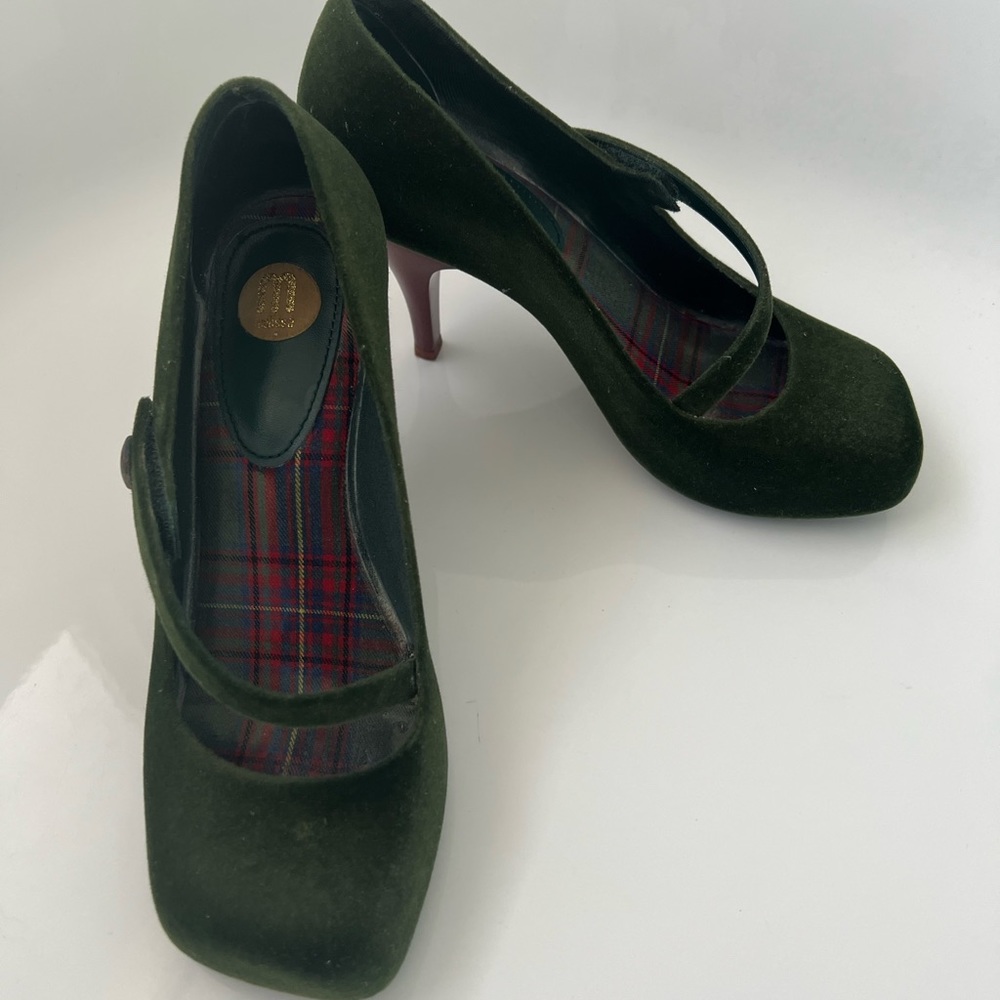 Melissa green furry shoes